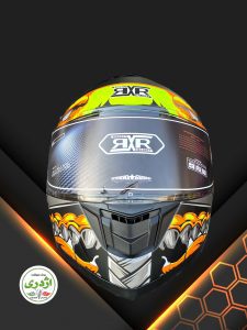 کلاه کاسکت موتور سیکلت نارنجی فسفری برندRXR فک متحرک  - Image 5