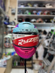 کلاه کاسکت برند ryzen صورتی فک ثابت مدل zx-550 - Image 5